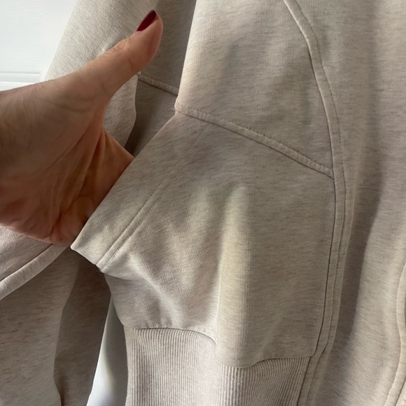 Varley Cortland Zip Jacket High Neck Ivory Marl Cream Size Med Athleisure travel - Picture 5 of 10